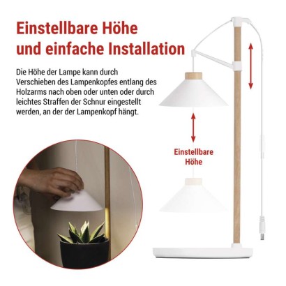 Pflanzenlampe LED Vollspektrum, 21 LEDs, für Innenräume, mit Zeitschaltuhr