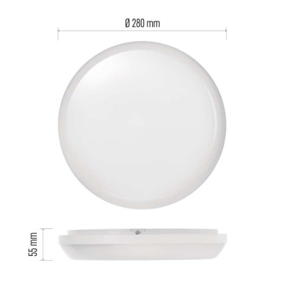 LED Deckenleuchte Dori, rund, weiss 18W neutralweiss, IP54
