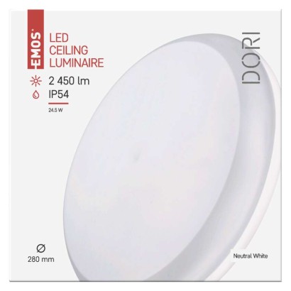 LED svetilo nadometno DORI, okroglo, 24,5W, IP54, nevtralno bela