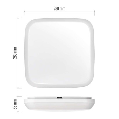 LED Deckenleuchte Dori, eckig, weiss 24W neutralweiss, IP54
