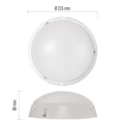 LED Deckenleuchte, rund, schwarz/weiss 14W warmweiss
