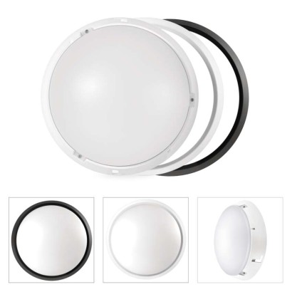 LED Deckenleuchte, rund, schwarz/weiss 14W warmweiss