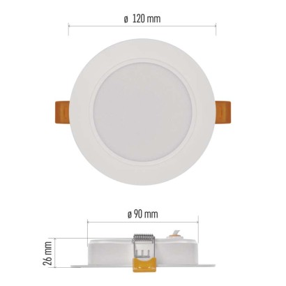 LED-Einbauleuchte RUBIC, rund, weiß, 9W, neutralweiß