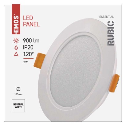 LED-Einbauleuchte RUBIC, rund, weiß, 9W, neutralweiß