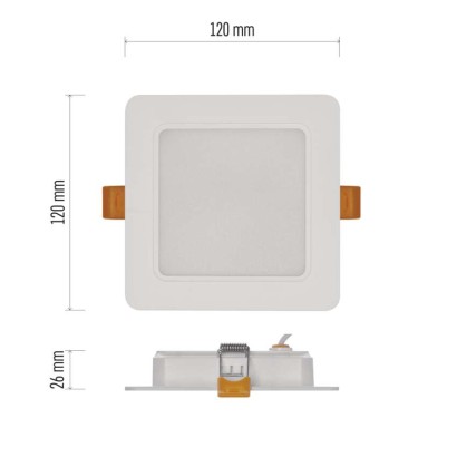 LED podhledové svítidlo RUBIC 12 x 12 cm, 9 W, neutrální bílá