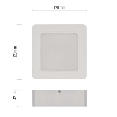 LED-Anbauleuchte RUBIC, quadratisch, weiß, 9W, neutralweiß