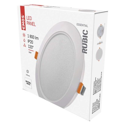 LED-Einbauleuchte RUBIC, rund, weiß, 18W, neutralweiß