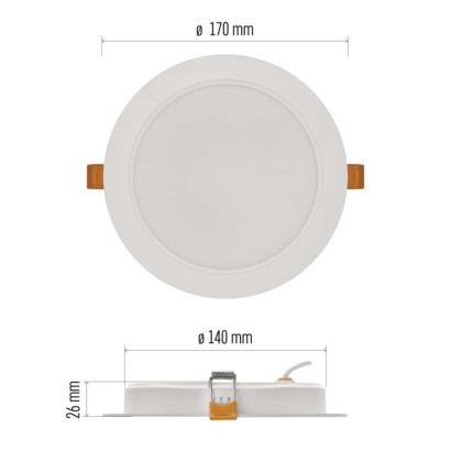 LED-Einbauleuchte RUBIC, rund, weiß, 18W, neutralweiß