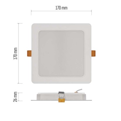 LED-Einbauleuchte RUBIC, quadratisch, weiß, 18W, neutralweiß