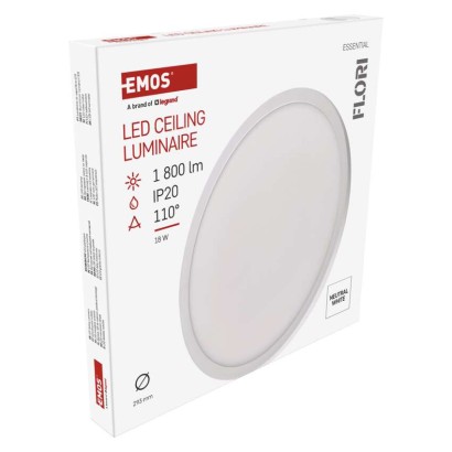 LED přisazené svítidlo FLORI kruhové, bílé, 18W, neutrální bílá