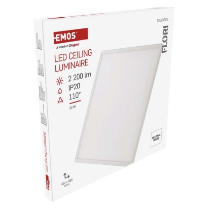 LED přisazené svítidlo FLORI čtvercové, bílé, 22W, neutrální bílá