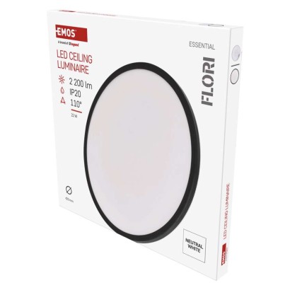 LED-Anbauleuchte FLORI rund, schwarz, 22W, neutralweiß