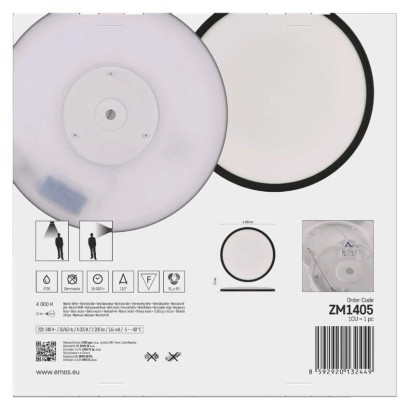 LED-Anbauleuchte FLORI rund, schwarz, 22W, neutralweiß