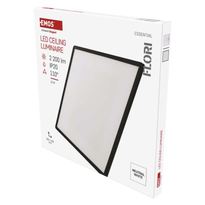 LED-Anbauleuchte FLORI quadrat, schwarz, 22W, neutralweiß