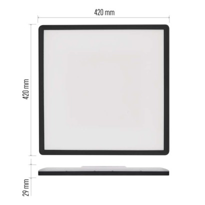 LED-Anbauleuchte FLORI quadrat, schwarz, 22W, neutralweiß