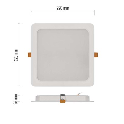 LED-Einbauleuchte RUBIC, quadratisch, weiß, 24W, neutralweiß