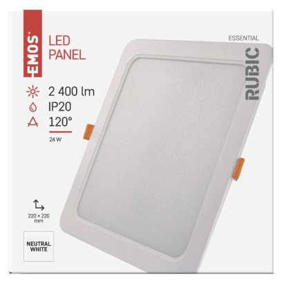 LED-Einbauleuchte RUBIC, quadratisch, weiß, 24W, neutralweiß