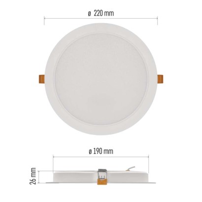 LED podhledové svítidlo RUBIC 22 cm, 24 W, neutrální bílá