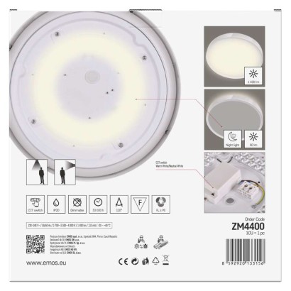 LED-Anbauleuchte RORI rund, weiß, 17W, mit Farbtemperatur-Änderung