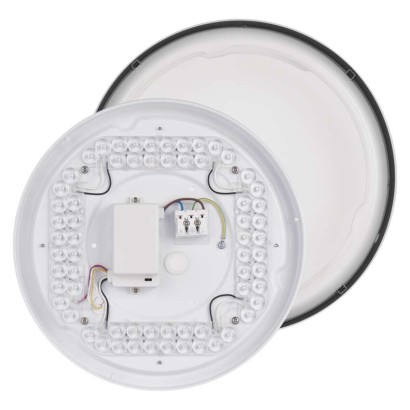 LED-Anbauleuchte RORI rund, schwarz,17W, mit Farbtemperatur-Änderung