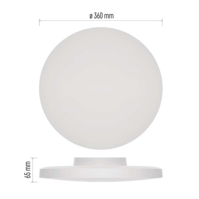 LED-Anbauleuchte DIONI rund, weiß, 18W, mit Farbtemperatur-Änderung