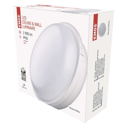 LED Wandleuchte, rund, weiss 20W neutralweiss, IP65