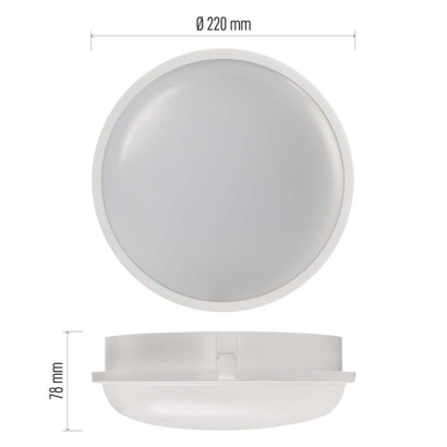 LED Wandleuchte, rund, weiss 20W neutralweiss, IP65