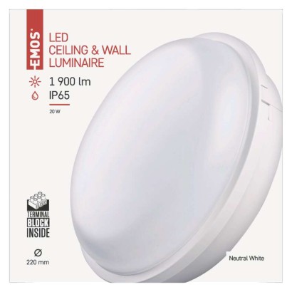 LED Wandleuchte, rund, weiss 20W neutralweiss, IP65