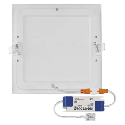 LED-Einbauleuchte NEXXO, quadratisch, weiß, 18W, warmweiß