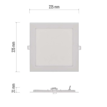 LED-Einbauleuchte NEXXO, quadratisch, weiß, 18W, neutralweiß