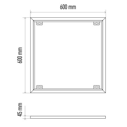 Rahmen für LED Panel 60x60cm, schraubenlos