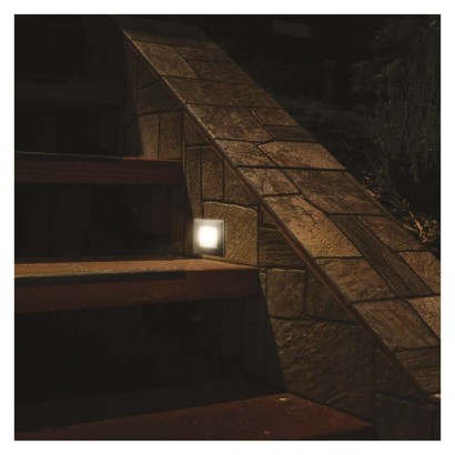 Orientacijsko LED svetilo AMAL, vgradno, kvadratno, 2W IP65, toplo bela
