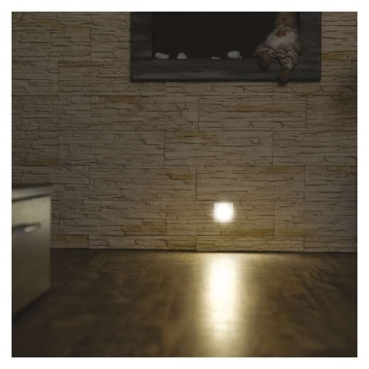 Orientacijsko LED svetilo AMAL, vgradno, kvadratno, 2W IP65, toplo bela