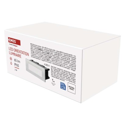 Orientacijsko LED svetilo AMAL, vgradno, kvadratno, 2W IP65,nevtralno bela