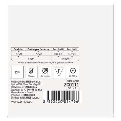 LED Treppenlicht – Einbauleuchte 80×80 2W neut. weiss IP65