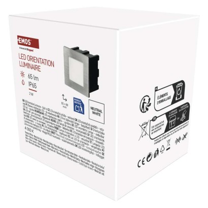 LED Treppenlicht – Einbauleuchte 80×80 2W neut. weiss IP65