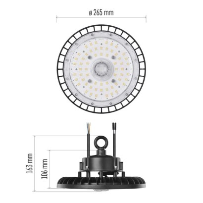 LED priemyselné závesné svietidlo HIGHBAY ASTER 120° 100W