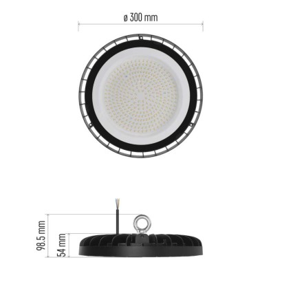 LED pramoninis pakabinamas aukštas šviestuvas CORUS, 166W, neutraliai baltas