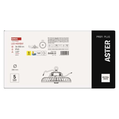 LED průmyslové závěsné svítidlo HIGHBAY ASTER 120° 200W