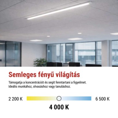 LED lineáris lámpatest MINO 40W, semleges fehér