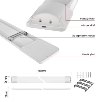 LED lineárne svietidlo MINO 50W, neutrálna biela