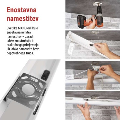 LED linearno svetilo MANO, 40W, nevtralno bela