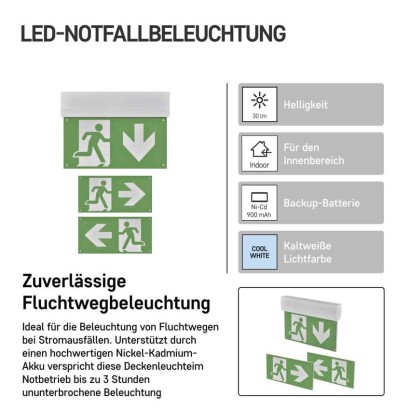 LED-Notleuchte 3W 3H MT