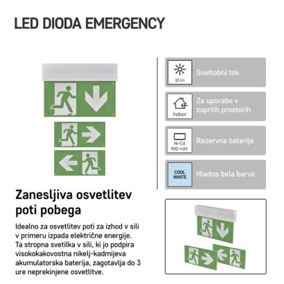 Zasilno LED svetilo CESSI, 1W, 3h, MT