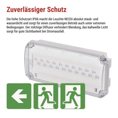 LED-Notleuchte 3W 3H IP66