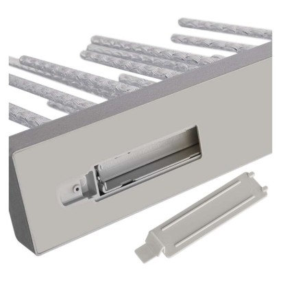 LED gyertyatartó, ezüst, 28,5 cm, 3x AA, beltéri, meleg fehér, időzítő