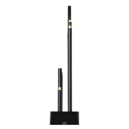 LED Kerzenhalter schwarz, 27,5 cm, 3x AA, Innen, warmweiss, Timer