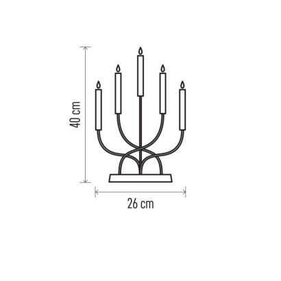 LED Leuchter Metall weiß, 40 cm, 2x AA, Innen, warm-weiß
