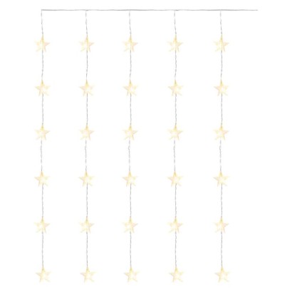 Dekoracje - 30 LED kurtyna migające gwiazdki 120x90 ciepła biel, IP44, timer