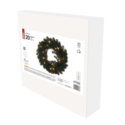 LED Weihnachtskranz, 40 cm, 2x AA, Innen, warmweiss, Timer